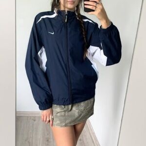 Vintage 90’s Nike Navy Full Zip Windbreaker Small
